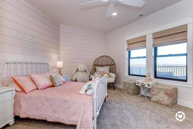 Pink Bedding Meets White Shiplap