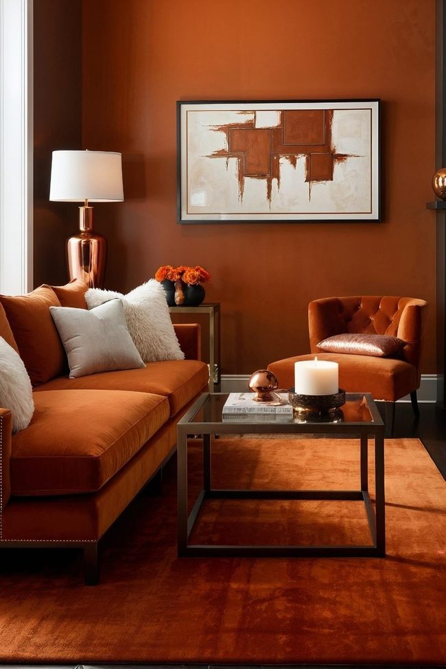 Burnt Orange Layers And Depth