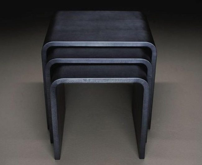 Black Wood Nesting Tables Space