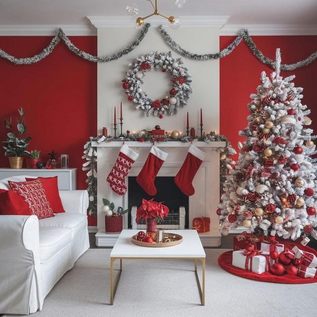 Red and White Festive Parlor