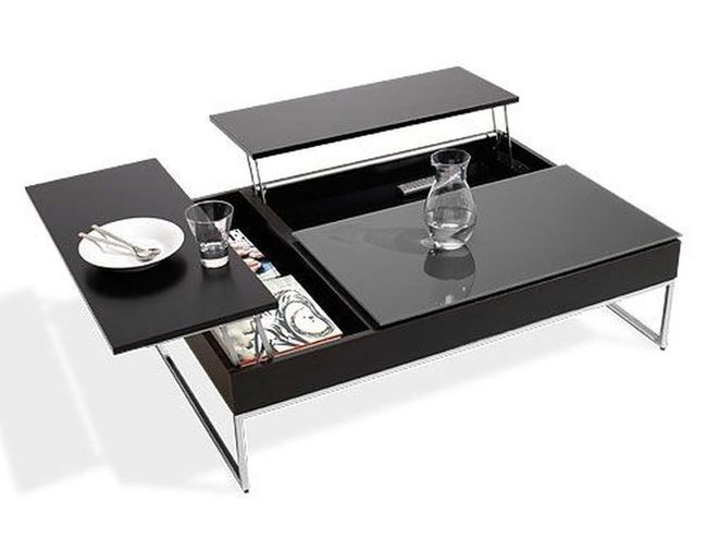 Black Lift-Top Storage Table