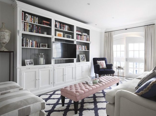 Wall-Mounted Tv With Open Shelving