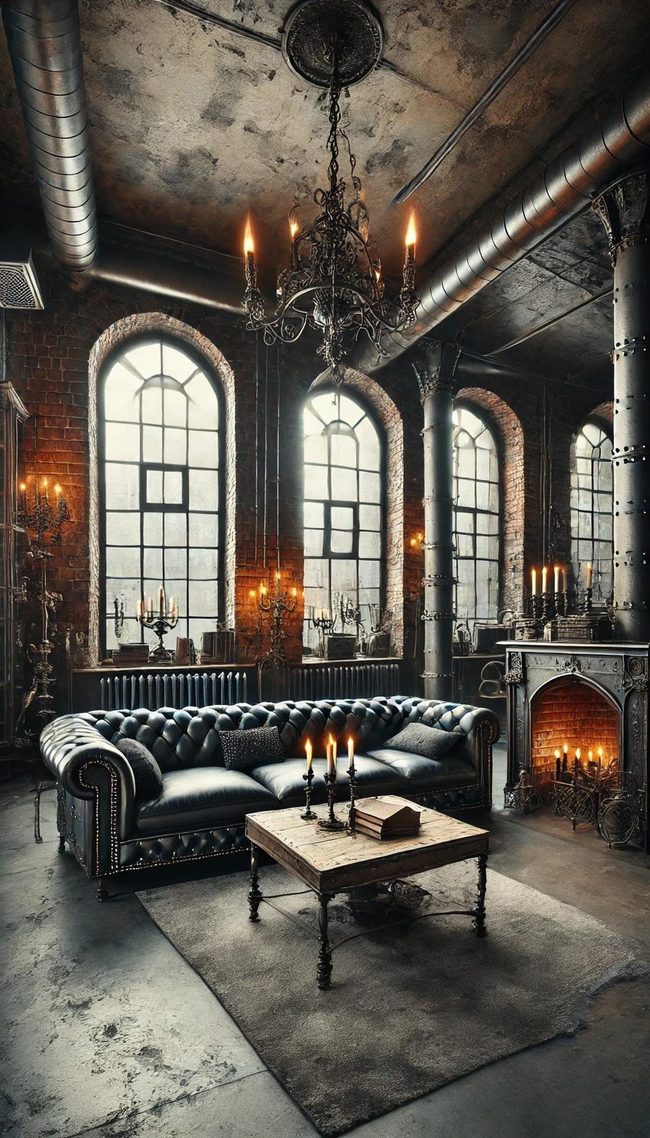 Charcoal Metal Structures With Patina