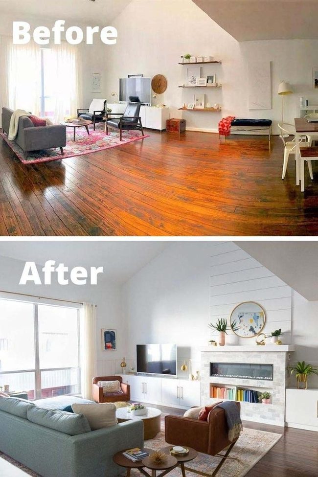 Large Corner Storage Anchors Spacious Room