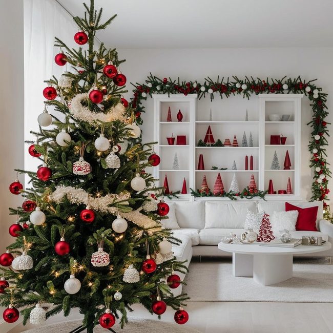 Symmetrical Red and White Christmas