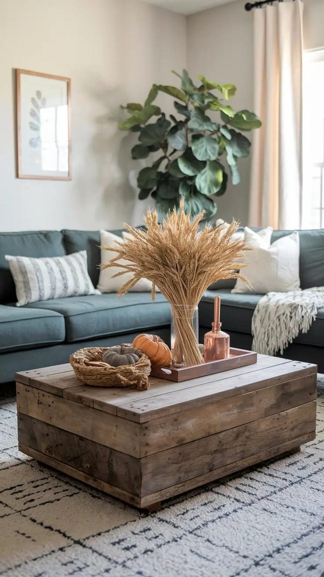 Autumn Wood And Copper Living Room