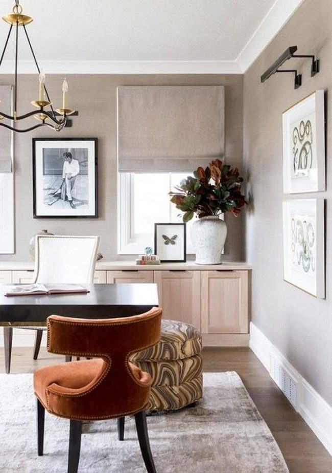 Burnt Orange Chair Meets Beige Minimalism