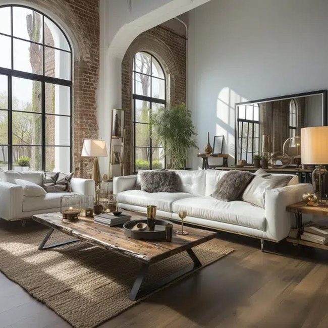 White Leather Industrial Seating