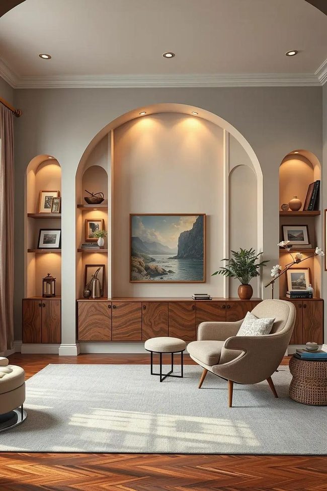 Curved Niches Define Current Interiors