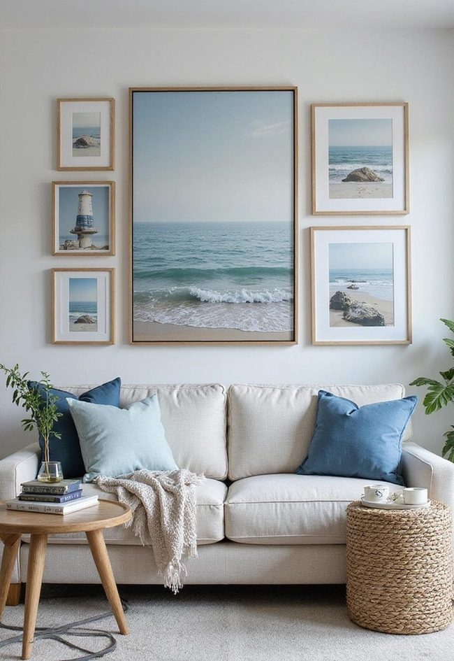 Blue And Grey Ocean Canvas Wall