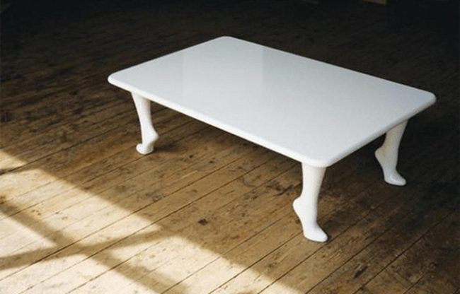 White Table With Animal Paw Legs