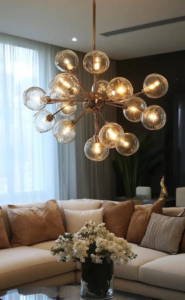 Crystal Centerpiece Above Seating