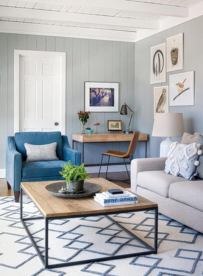 Blue Armchair With Neutral Balance