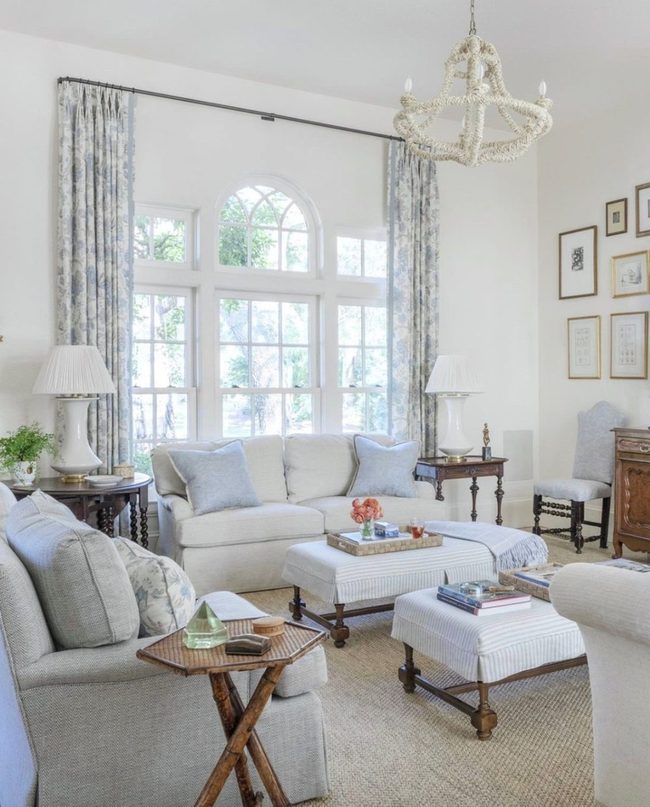 Bold Blue And White Living Space
