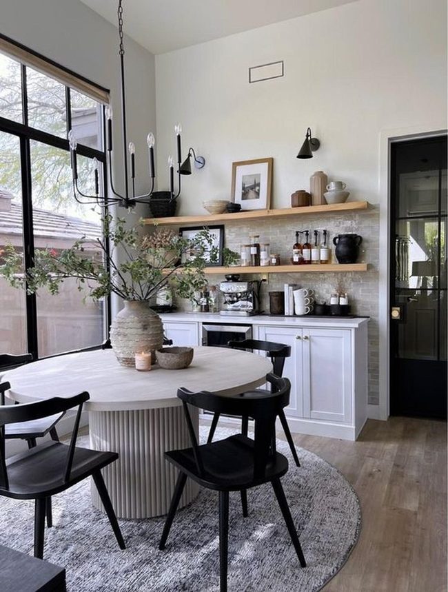 Wooden Open Shelves, Clean White Storage