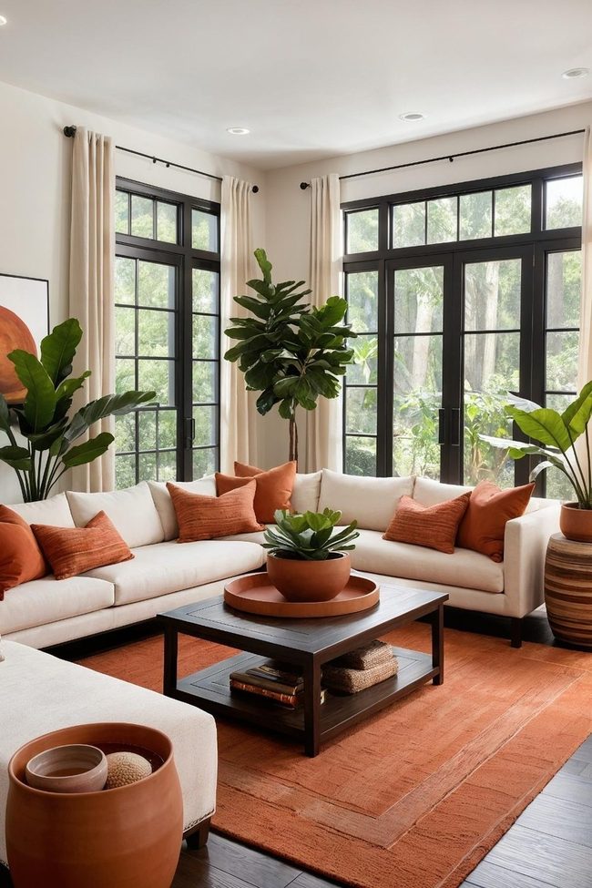 Burnt Orange Earth Tones Interior