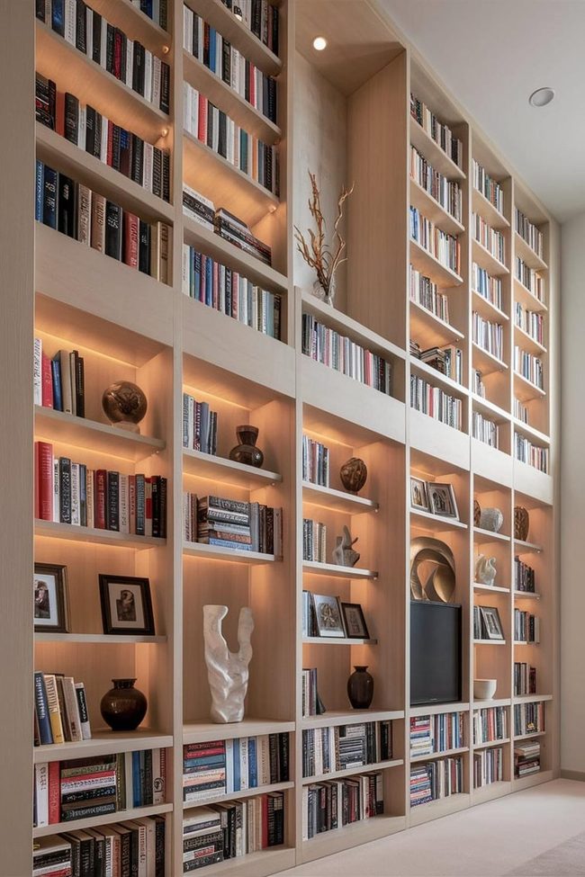 Painted Bookshelves Pop Personality