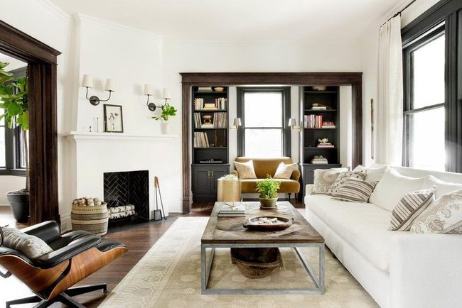 Neutral Rug Anchors Calm Space