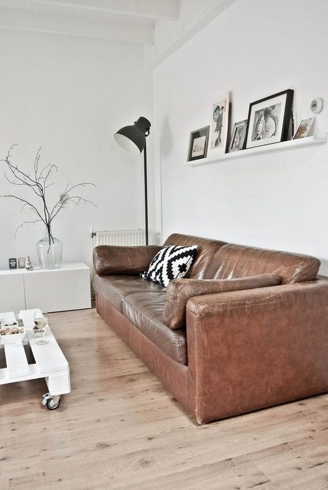 Brown Leather Meets Minimalist Light