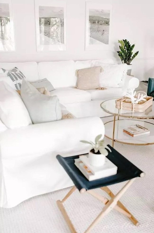 Cream Sofas With Warm Wood