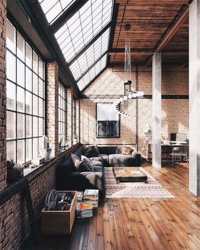 Sunlit Brick And Wood Loft