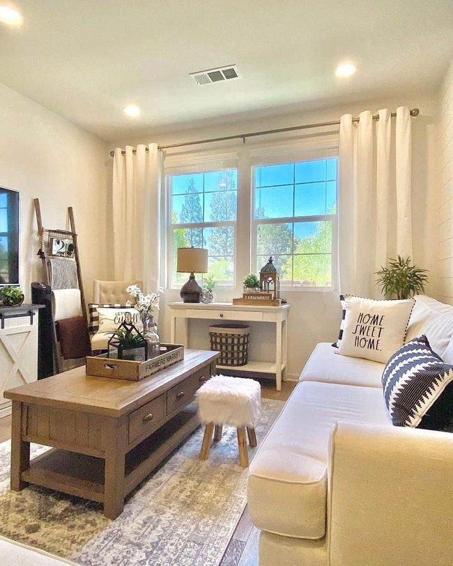 White And Weathered Wood Living