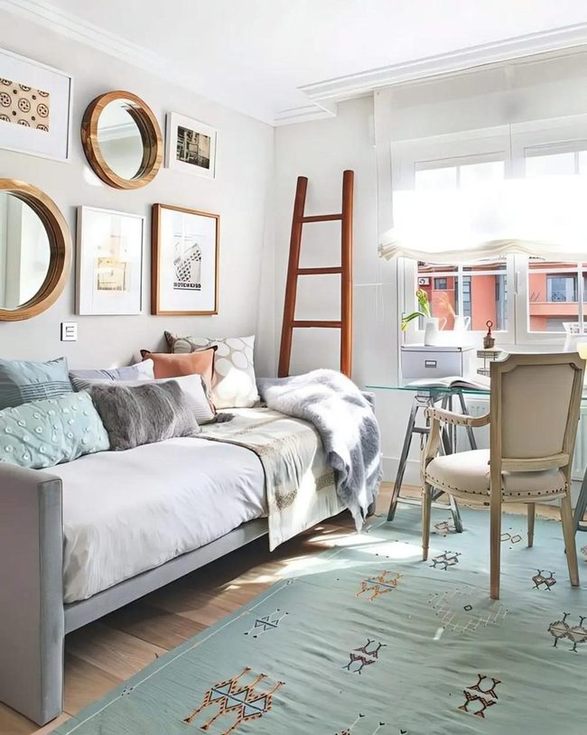 Sunlit Glass Desk Bedroom