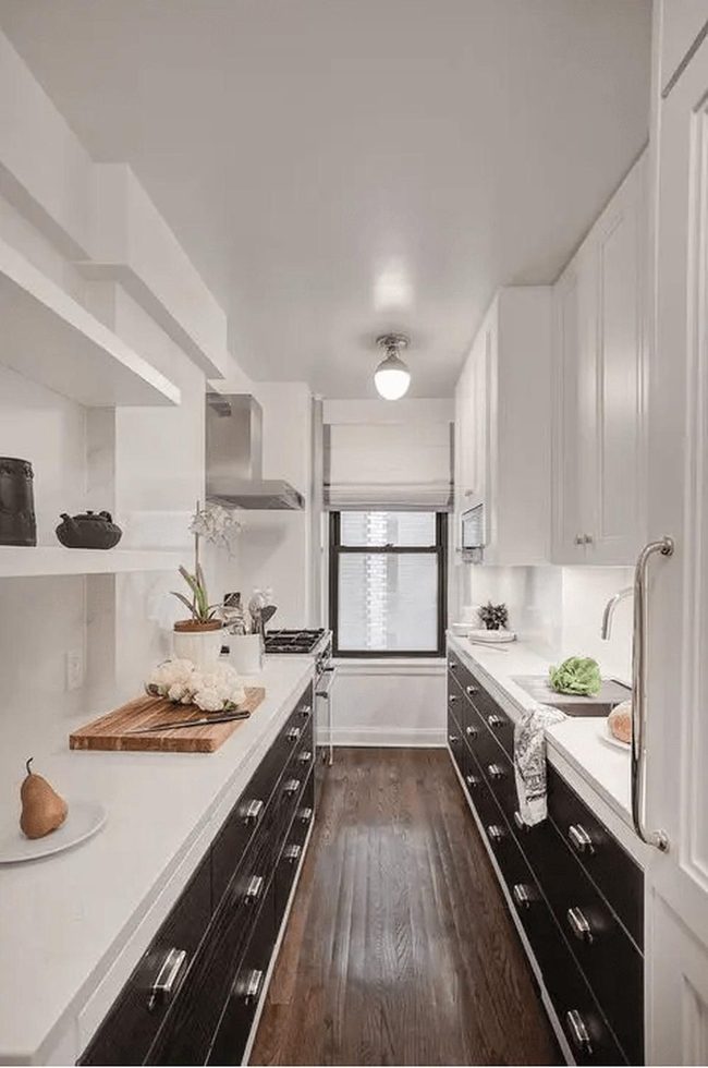 Dark Wood Floors Silver Hardware Kitchen