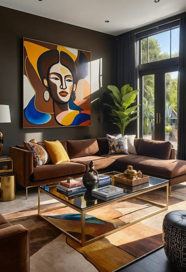 Colorful Art Above Sofa
