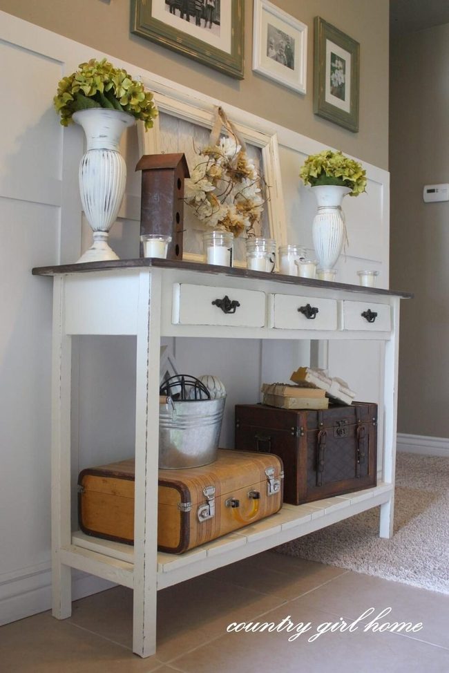 White Console Table With Hidden Storage