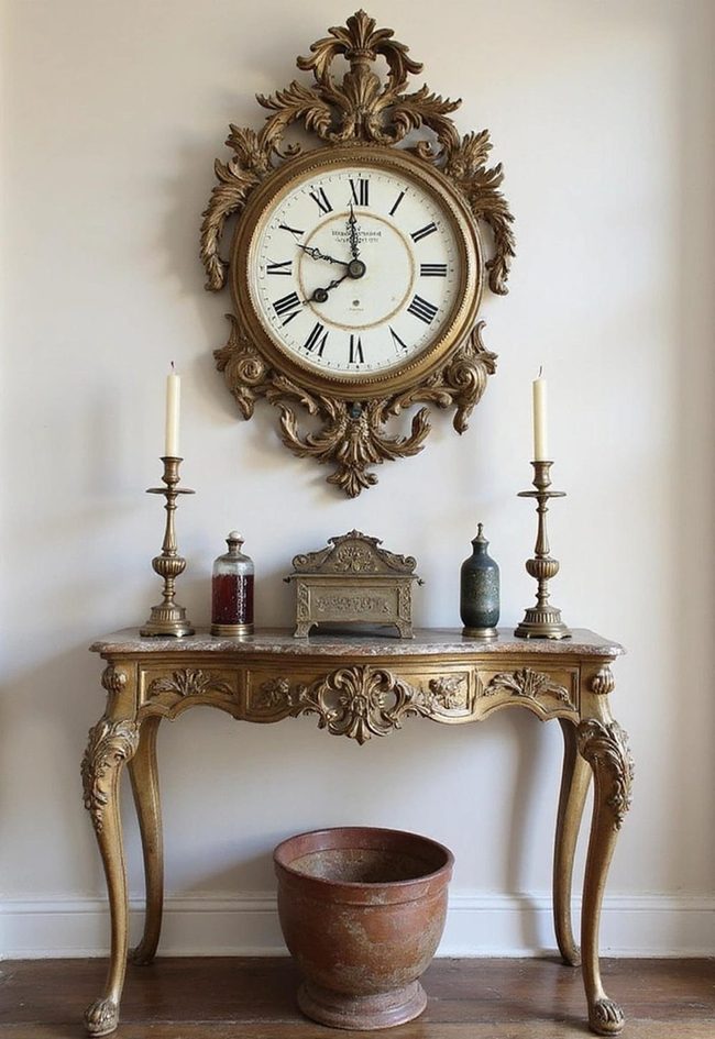 Ornate Mirrors And Antique Clocks