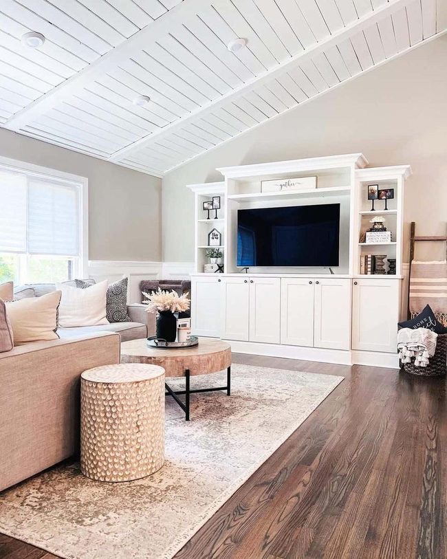 White Shiplap Ceilings Open Space