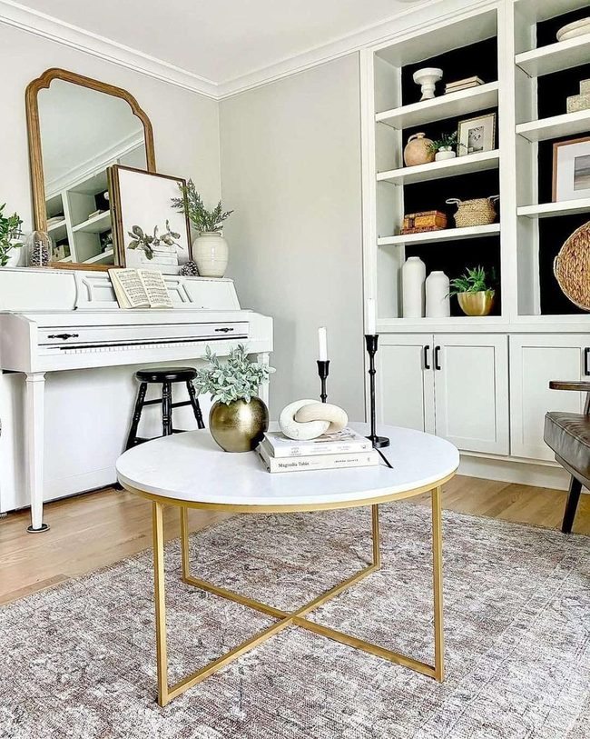Gold Marble Table Statement Piece