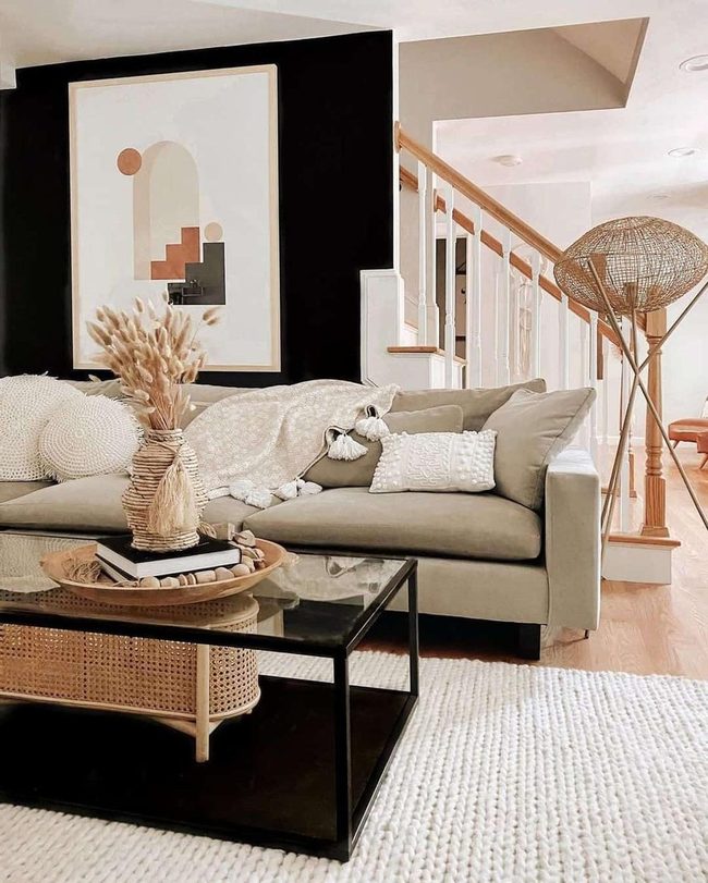 Black Wall Bohemian Living Space