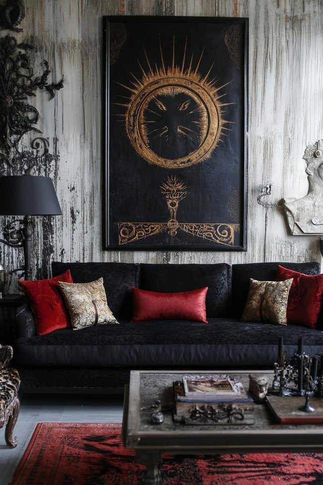 Occult Symbols Living Room Black