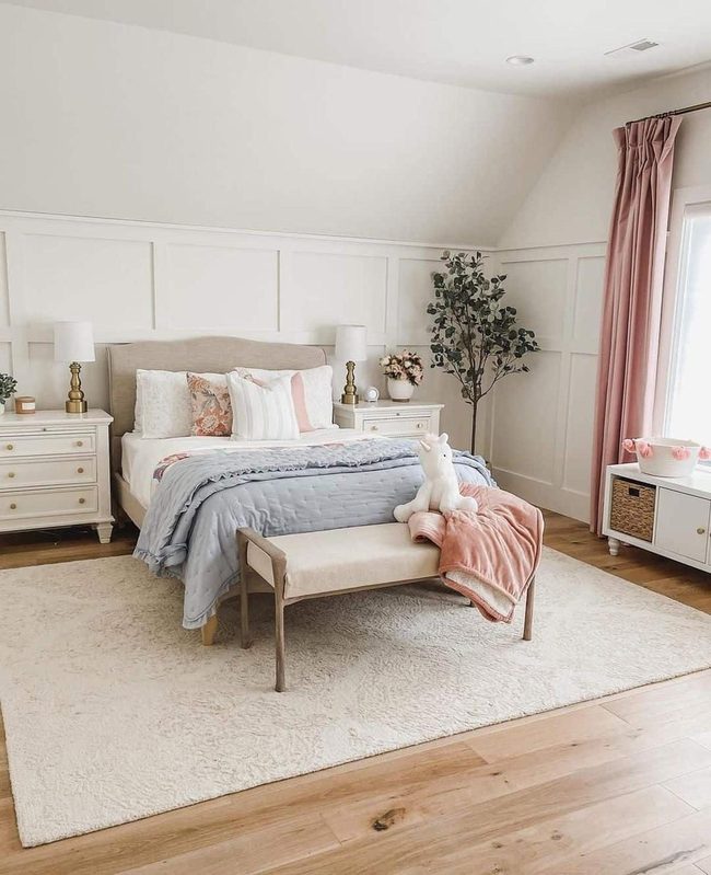 Pink Drapes Soft Sloped Ceilings
