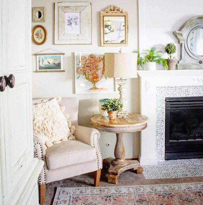 Beige Armchair With Gallery Wall