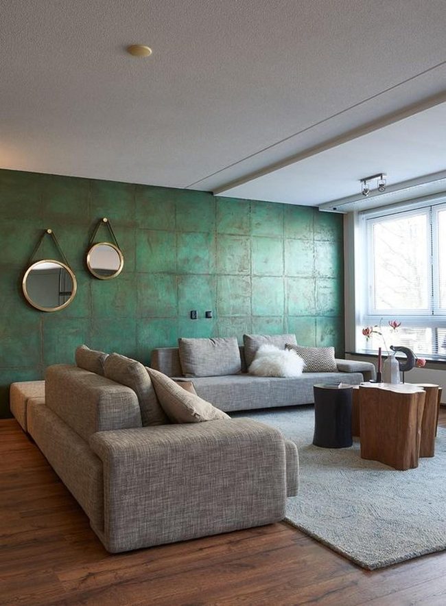 Green Walls Meet Gray Comfort
