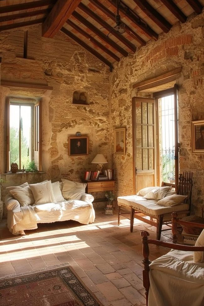 Terracotta Brick Tuscan Living
