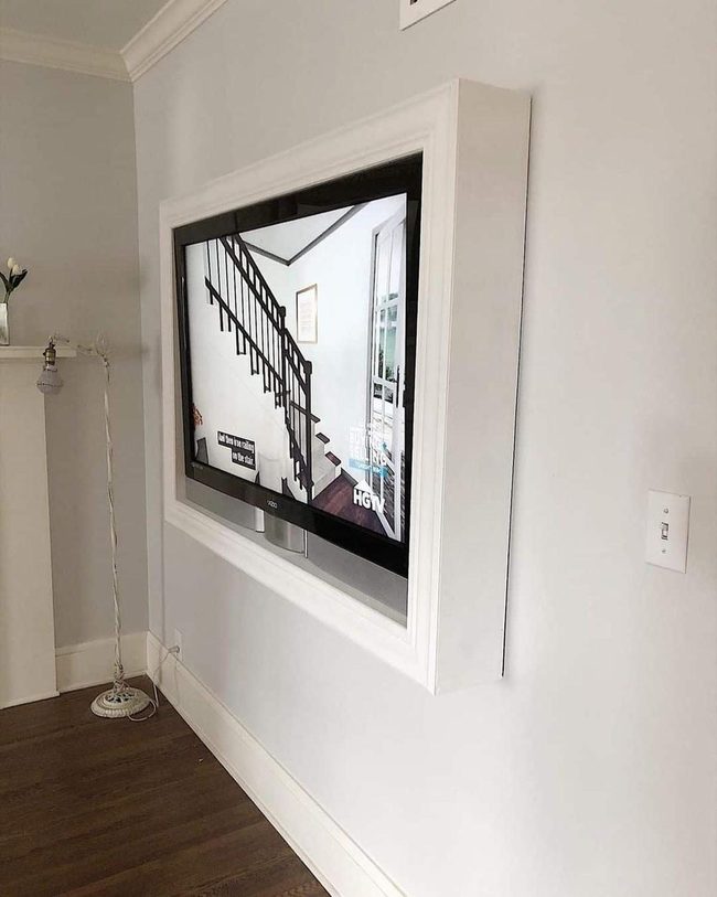 White Frame Transforms Mounted Screen Art