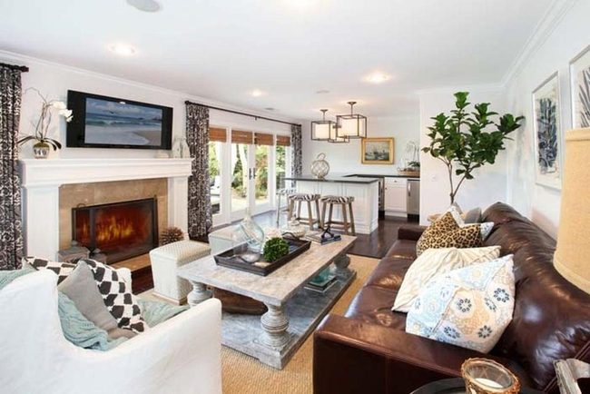 Dark Fireplace Grounds Neutral Living Room