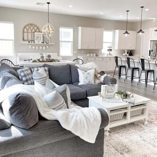 Gray Sofa Modern Farmhouse Living
