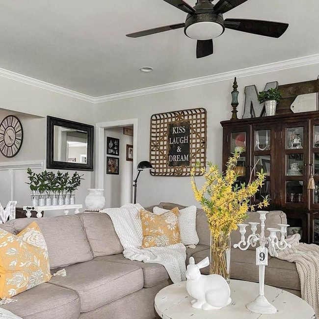 Yellow Blooms Brighten Gray Space