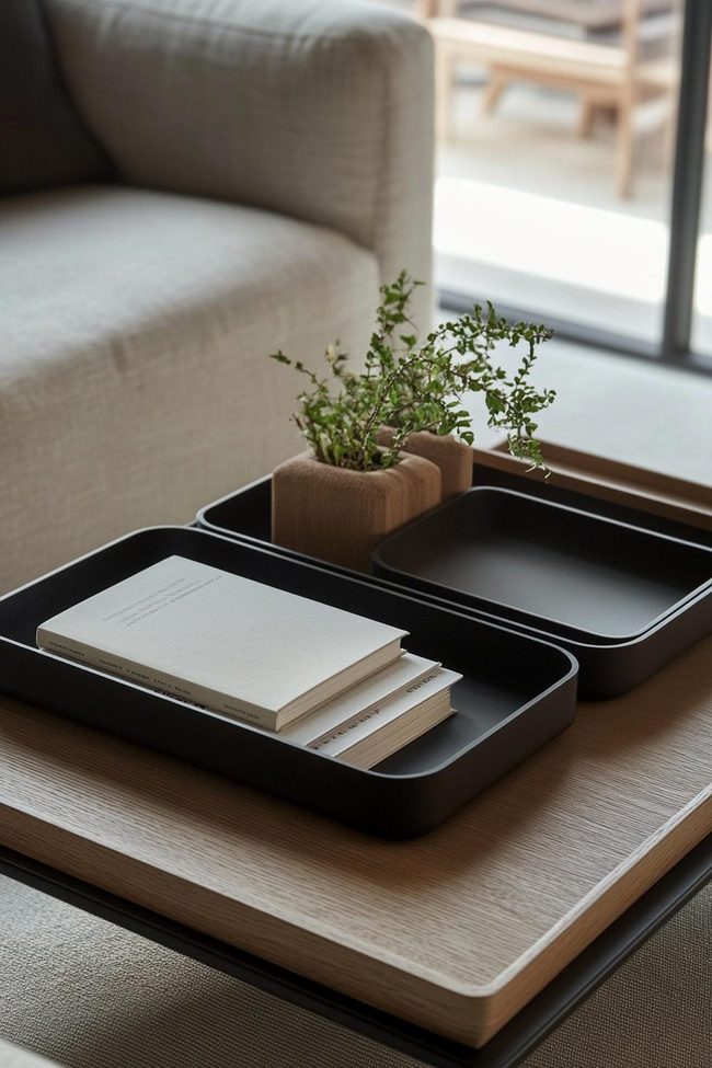 Rectangular Trays Overlapping Square Tables