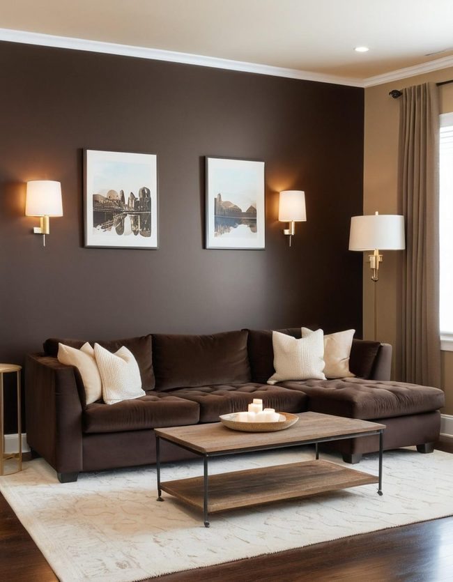 Deep Brown Living with Cream Layers