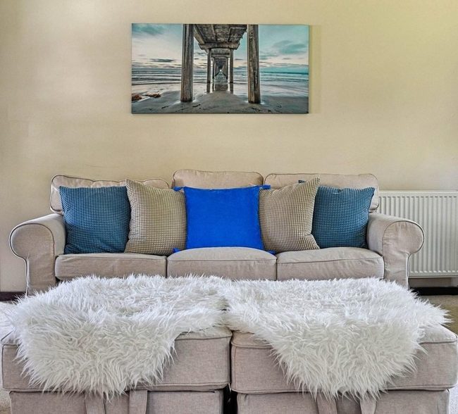 Blue Checkered Pillows Ocean Haven