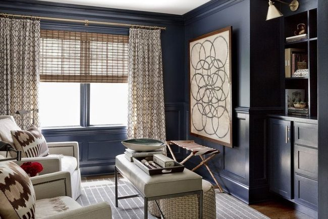 Geometric Cream And Black Drapes