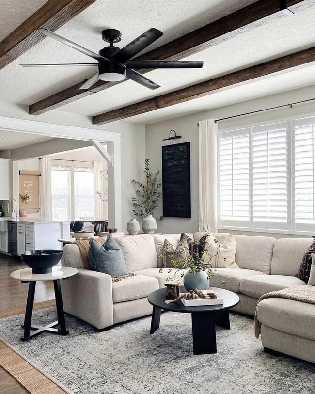 Dark Wood Beams Black Ceiling