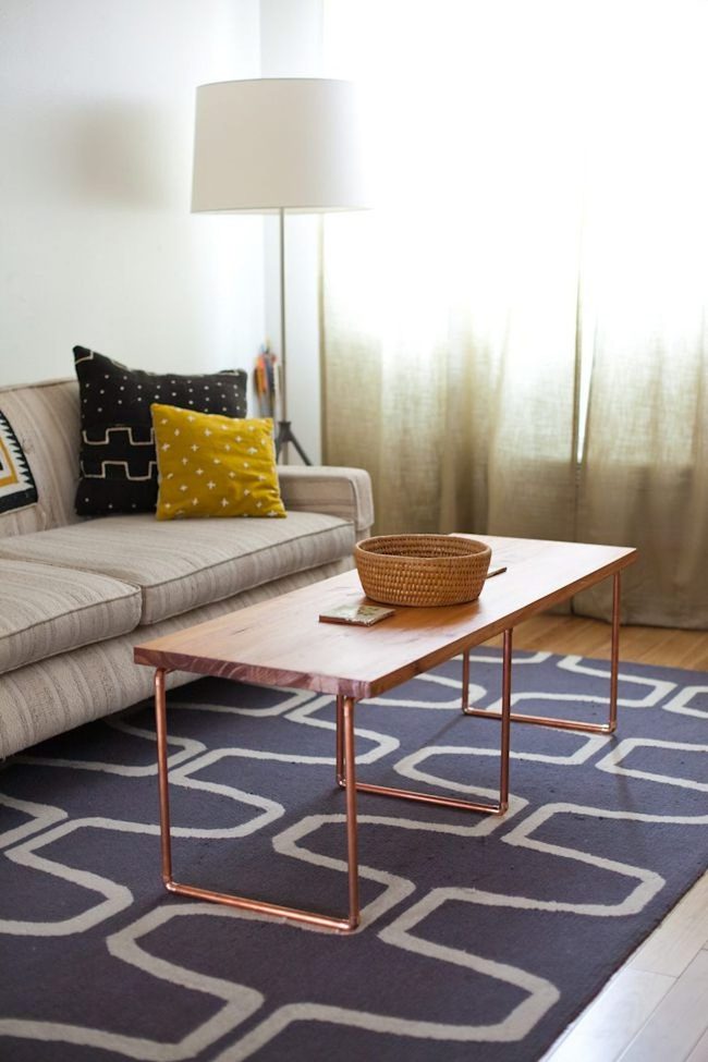 Copper Pipe Industrial Coffee Table