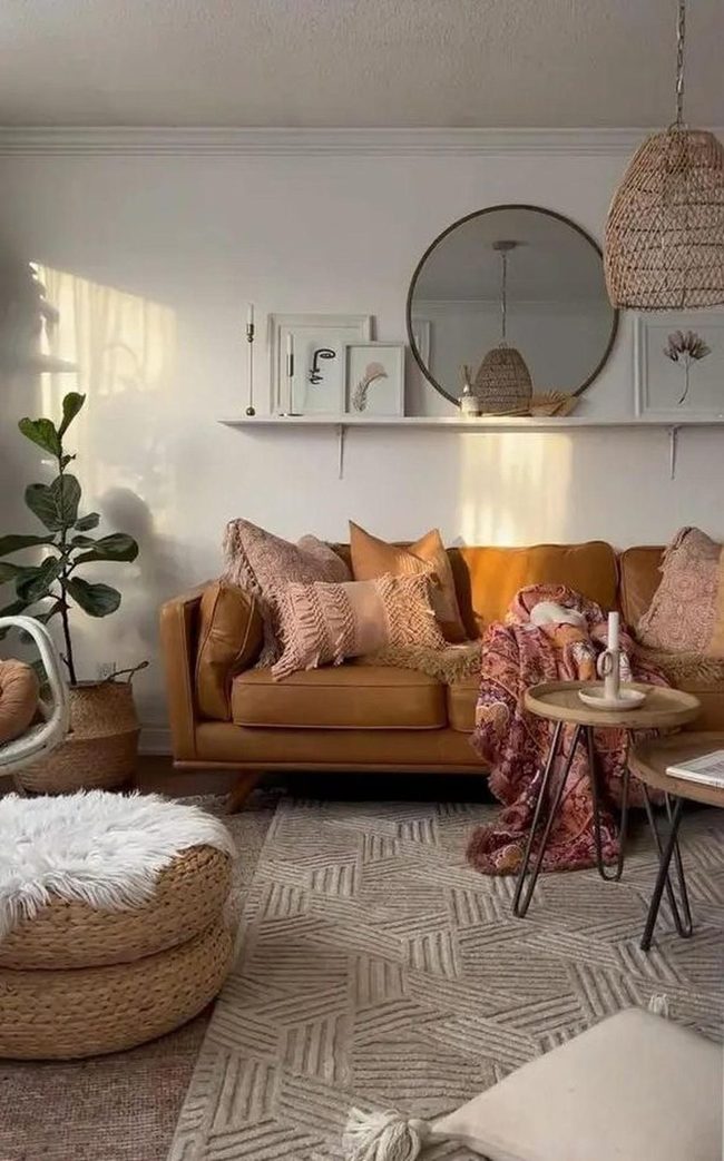 Brown Leather Living Room Oasis